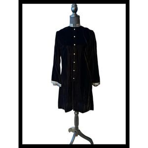ARTBRO JR SPORTSWEAR VINTAGE 70s women’s black velour back zip tunic dress